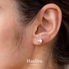 Haelira 3 Pairs Pearl Stud Earrings S925 Sterling Silver Hypoallergenic