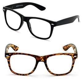 V.W.E. 2 Pairs XL Large Reading Glasses - Oversized Wide Fitment Clear Lens - Powers From 1.00 to 6.00 Readers (1 Black 1 Tortoise, 2.25, x)