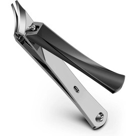 Ingrown Nail Clipper - Slant Curved Blade Nail Clipper for Thick Toenails and Ingrown Nails, Podiatrist Toenail Clippers for Seniors and Men - Style: Black Slanted Curved Blade