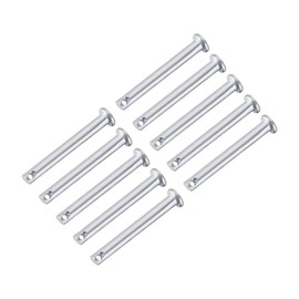 sourcing map Load Eyelet Bolts Single Hole Fork Bolts 5 mm x 40 mm Flat Head Galvanised Steel Pack of 10