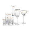 Zodax Aperitivo Triangular Stemware or Glassware - Clear with Gold
