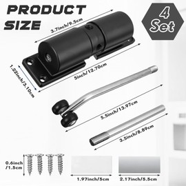 JaGely 6 Pcs Automatic Door Closer Safety Spring Closer Convert Hinged Doors to Self Closing, Easy Install Auto Closer for Home (Matte Black)