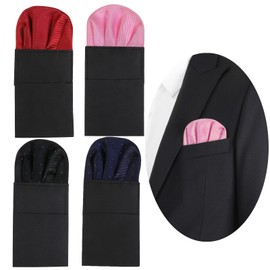 NiceYnn 4 Stück vorgefaltete Taschentücher, bedruckt, Herren, auf Karte für Kostüm, formell, Hochzeit, Karton, verstellbar, rund, gepunktet, B