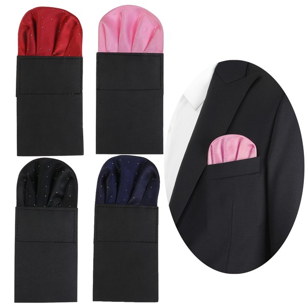 NiceYnn 4 Stück vorgefaltete Taschentücher, bedruckt, Herren, auf Karte für