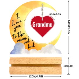 aPamr Mother's Day Gift for Grandma,Grandma Birthday Gift,Gift for Grandma from Granddaughter Grandson,I Love You Grandma Gifts, I Love You to the Moon and Back Gift Moon Sign Acrylic Plaque