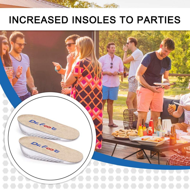 Dr.Foot Height Increase Insoles, Heel Cushion Inserts, Heel Lift Inserts