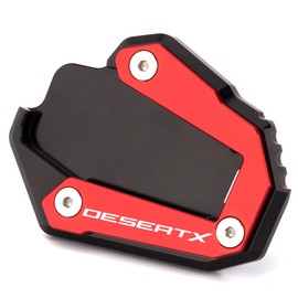 Modeer For Desert X 2022-2023 Motorcycle CNC Support Extension Plate Kickstand Side Stand Pad desertx Desert-X Accessories (black-red)