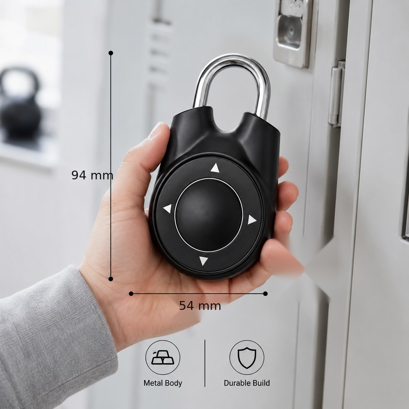 Directional Combination Padlock for Lockers – Resettable Keyless Metal Lock