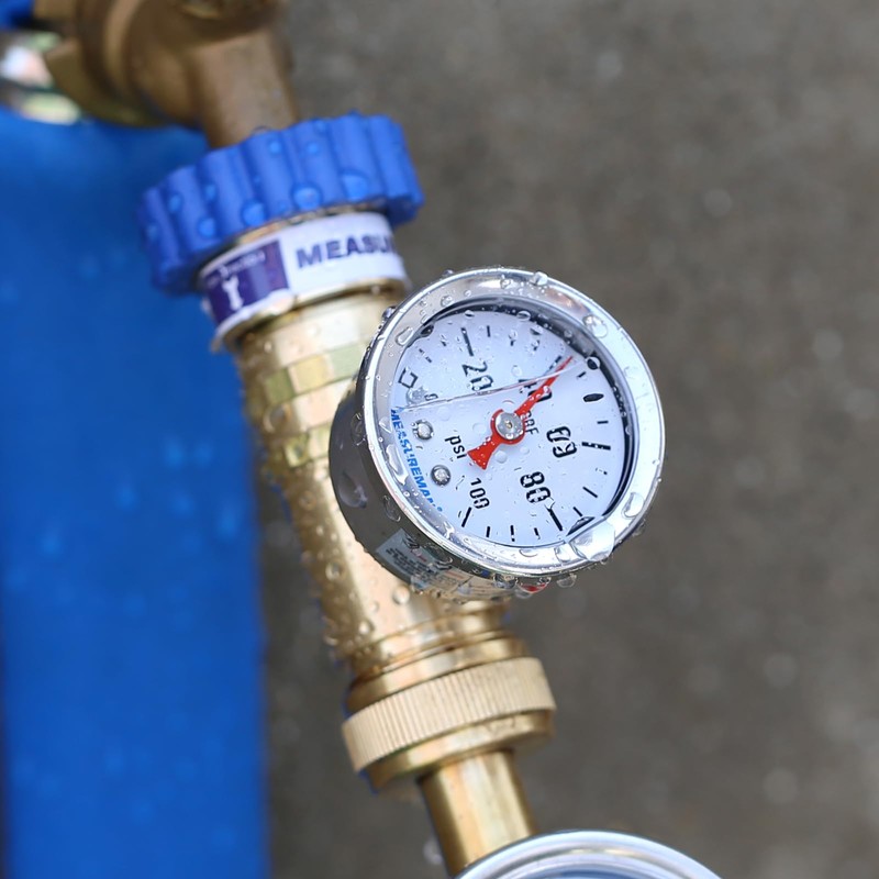 MEASUREMAN Lead-Free Brass Water Pressure Regulator 3/4" GHT, 0-100 PSI