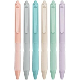 Linbsunne Ballpoint Pens Medium Point 1mm Black Pen with Super Soft Grip Ball Point Pen for Men Women Retractable Pens (6-pack)