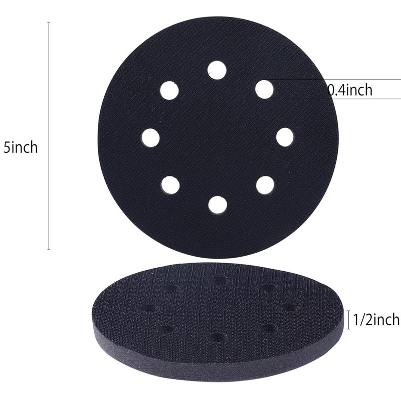 5 Inch 8 Holes Hook and Loop Soft Sponge Cushion