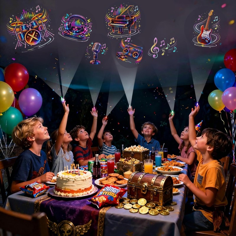 24PCS Music Party Favors Finger Lights for Kids, Goodie Bag