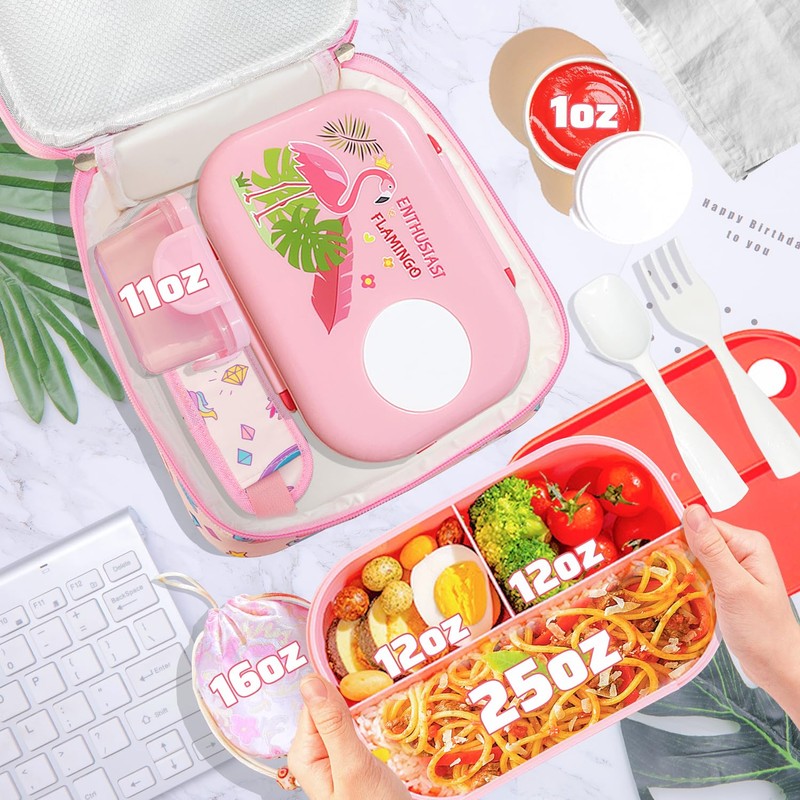 Srilbocy Kids Bento Lunch Box Set with Lunch Bag, Leak-Proof
