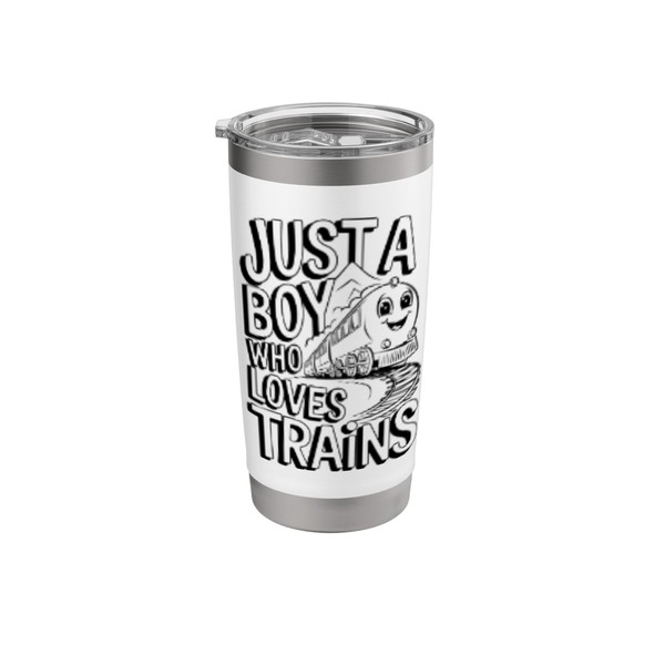 Just a Boy Who Loves Trains Funny Retro Steam Engine