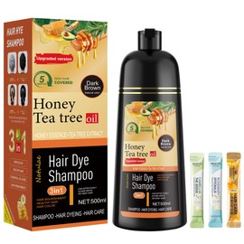 ZENITHGLO Dark Brown Hair Dye Shampoo 3 in 1 for Women & Men 100% Gray Hair Coverage - Herbal Ingredients Natural Plant Hair Color - Hair Dye in Minutes 17.6 Fl Oz