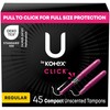 U by Kotex Tampons, Click Compact, Regular Absorbency, Unscented, 45