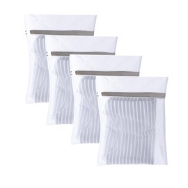 PRETOLE Laundry Net Bag (11.8 x 15.7 inches (30 x 40 cm), 4 Pieces, Square Shape, Fine Mesh, Durable, Deform-Resistant, Tangled, Prevents Damage to Clothes, Home, Travel Storage, Suitable for