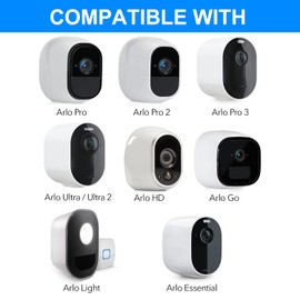 2 Pack Wall Mount for Arlo Pro/Pro2/Pro3/Pro4/Ultra/Ultra2/Essential Spotlight Camera, 360-Degree Adjustable Indoor/Outdoor Mounting Bracket for Your Surveillance Camera (White)