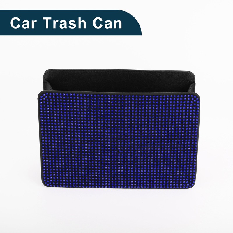 TUCKBOLD Car Trash Can Portable Seat Back Trash Bin Blue