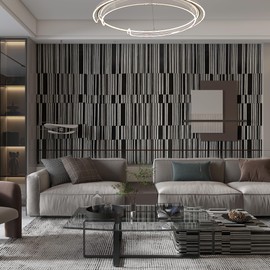 Stripe Black&White Wallpaper Self-Adhesive Removable Waterproof Wall Paper peel and stick Contact Paper 48"x394" Widen Thick Vinyl Sticker Mural for bedroom Wall Apartment Zebra Plaid Wrap Decor Paper