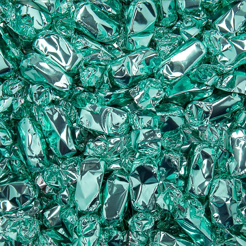Turquoise Individually Wrapped Caramels - 2 Pound Bag
