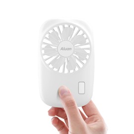 Aluan Aluan Handheld Fan Mini Fan Powerful Small Personal Portable Fan Speed Adjustable USB Rechargeable Cooling for Kids Girls Boys Woman Home Office Travel, White