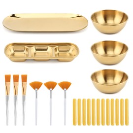 23Pcs Esthetician Supplies for Facials Set, Face Mask Applicator Brushes Tools, Women Facial Mask Mixing Kit Facial Tools, for DIY Skincare(Gold,Size:Multisize)