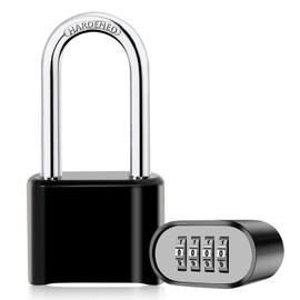 Heavy Duty Combination Padlock Weatherproof Outdoor Padlocks Long Shackle Code Padlock Combination Lock with 4 Digit Code for Fence School Garage Gate Gym