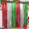 LOLStar Foil Fringe Curtains - 3 Pack Red, Silver, Green