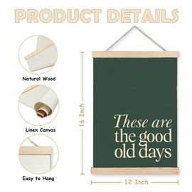 Nipil These Are The Good Old Days Canvas Emerald Green Art Wall Decor，Inspirational Quotes Trendy Living Room college dorm Wall Art Decor 16x24inch.