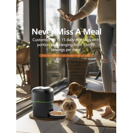 Automatic Cat Feeder with Camera - 5G WiFi Auto Cat Food Dispenser, 1080P HD Video with Night Vision, 1-15 Meals, 1-99 Portions, 2-Way Audio, Keeps Food Fresh, Timed Pet Feeder Also for Dogs