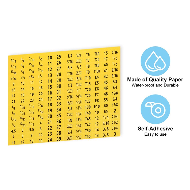 PATIKIL Tool Box Labels, 2 Set 180 Toolbox Decals Wrench