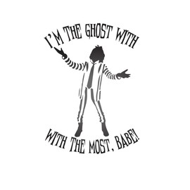 Im The Ghost Beetlejuice'' - 22'' x 16'' Teens, Adults, Indoor, Outdoor, Wall, Door, Window, Living Room, Office