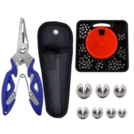 180 Pcs Split Shot Fishing Weights Set, 7 Size Fishing Weights Carp Fishing Tackle With Pliers And Pliers Storage Bag, For Freshwater Saltwater Angling Sinkers