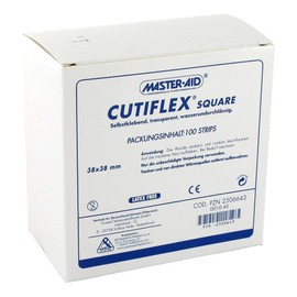 CUTIFLEX MasterAid Foil Plasters Square 38 x 38 mm Pack of 100