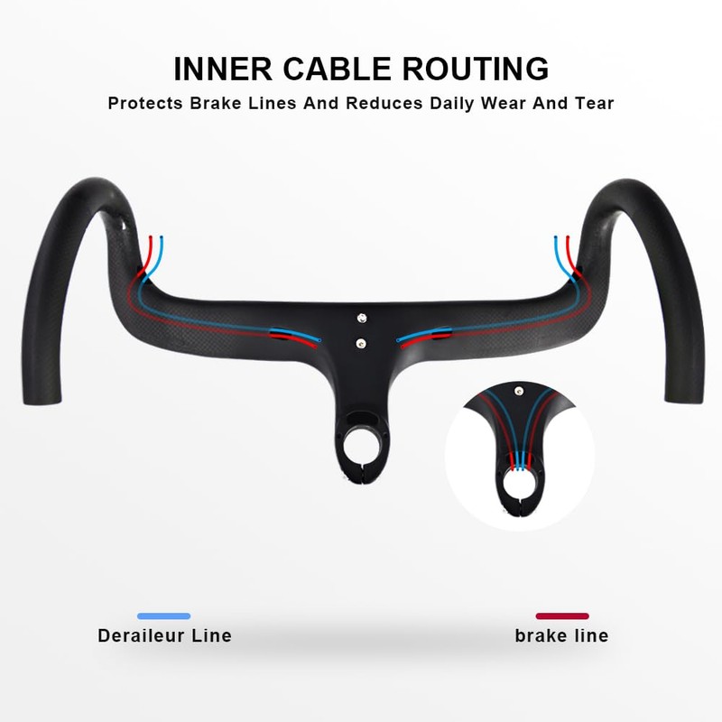 Alfa Pasca Carbon fiber integrated Road Bike Handlebar 28.6mm and