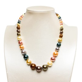 AIMERLUNE 6-16mm diameter Multicolor Cultured Shell Pearl Beads Necklace