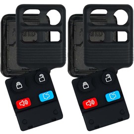 2 AKS KEYS New Shell Case 4 Button Pad Compatible with Ford Remote Key Fob with FCC ID CWTWB1U331 Fix Worn - Black