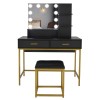 AUTOFOREVER Vanity Desk with Mirror and Lights & Hidden Jewelry