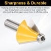 HARFINGTON 2pcs 30 Degree Chamfer Router Bit 1/2 Inch Shank