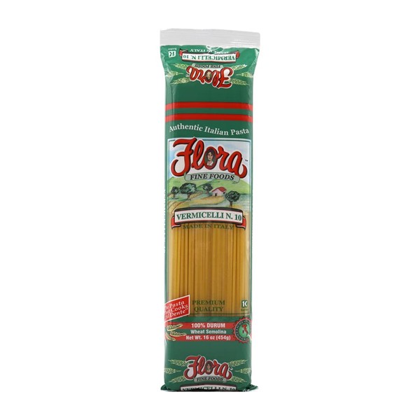 Vermicelli Pasta by Flora Foods - Vermicelli Pasta N.10, Pasta Imported from Italy - 100% Durum - Premium Quality