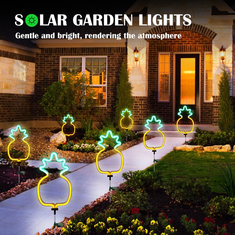 SunKite Pineapple Solar Garden Lights Solar Decorative Stake Lights Outdoor