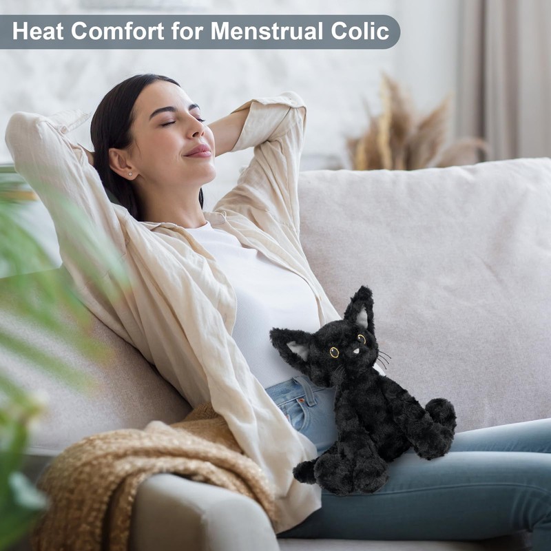 SuzziPals Coolable & Heatable Cat Stuffed Animals, Microwavable Heating Pad
