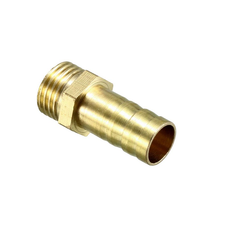 sourcing map Brass Pipe Connector Hose Adapter 10 mm Spout