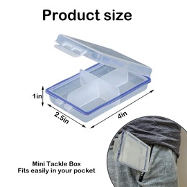 4 Pack Small Tackle Box Organizer, Mini Tackle Box Fishing Tackle Box Organizer Snackle Box Container with Dividers for Hook Lures Flies Fly Tying