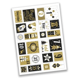 Papierdrachen 24 Advent Calendar Number Stickers – Stamp Gold No. 52 – Stickers – for Crafts and Decorating