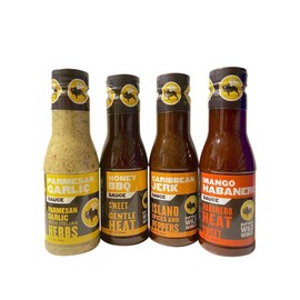 Buffalo Wild Wings Sweet and Spicy Variety Bundle - Parmesan Garlic, Honey BBQ, Caribbean Jerk, Mango Habanero - 12 ounces each One Size