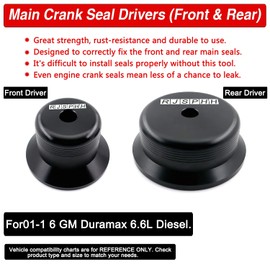 RJSPHH Main Crankshaft Seal Driver Kit Front & Rear for LB7 LLY LBZ LMM LML, 01-16 GM 6.6 6.6L Duramax Diesel