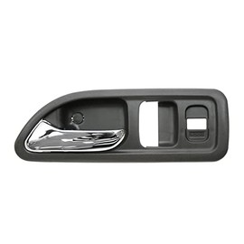 TRQ Left Interior Door Handle Chrome & Dark Gray Drivers Side Compatible with 1994-1997 Honda Accord