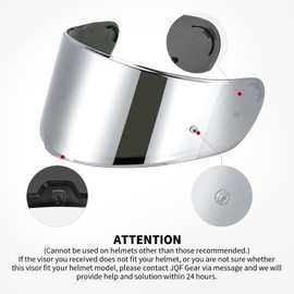JQF Gear Helmet Visor Shield for SEDICI Strada II and Strada 3 Motorcycle Helmets Visor (Chrome Silver)